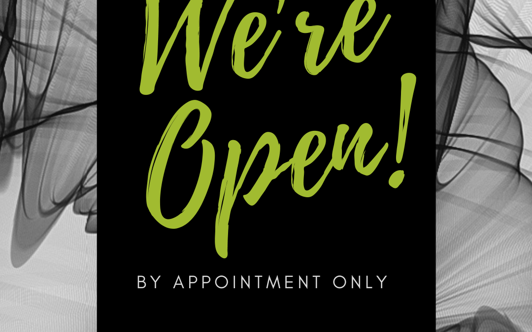 We’re Open! (By Appointment Only)