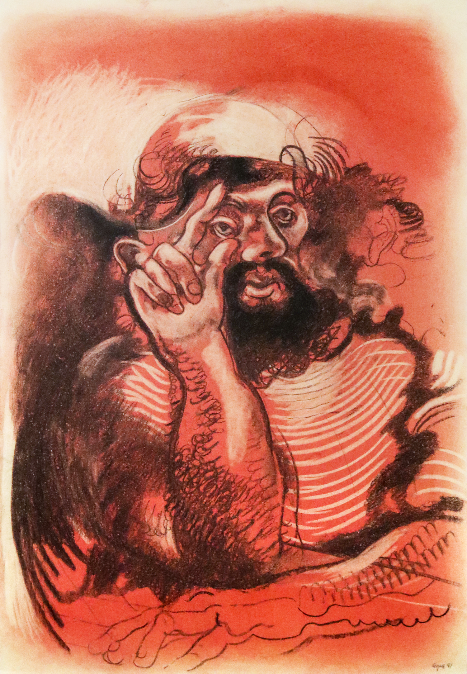 Ivan Eyre, Untitled, 1981, Crayon on paper, 75.7 x 53.1 cm, Collection of the Pavilion, Assiniboine Park Conservancy