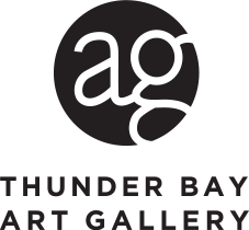 Logo for the Thunder Bay Art Gallery.  Features a black circle with lower case "ag" inside.