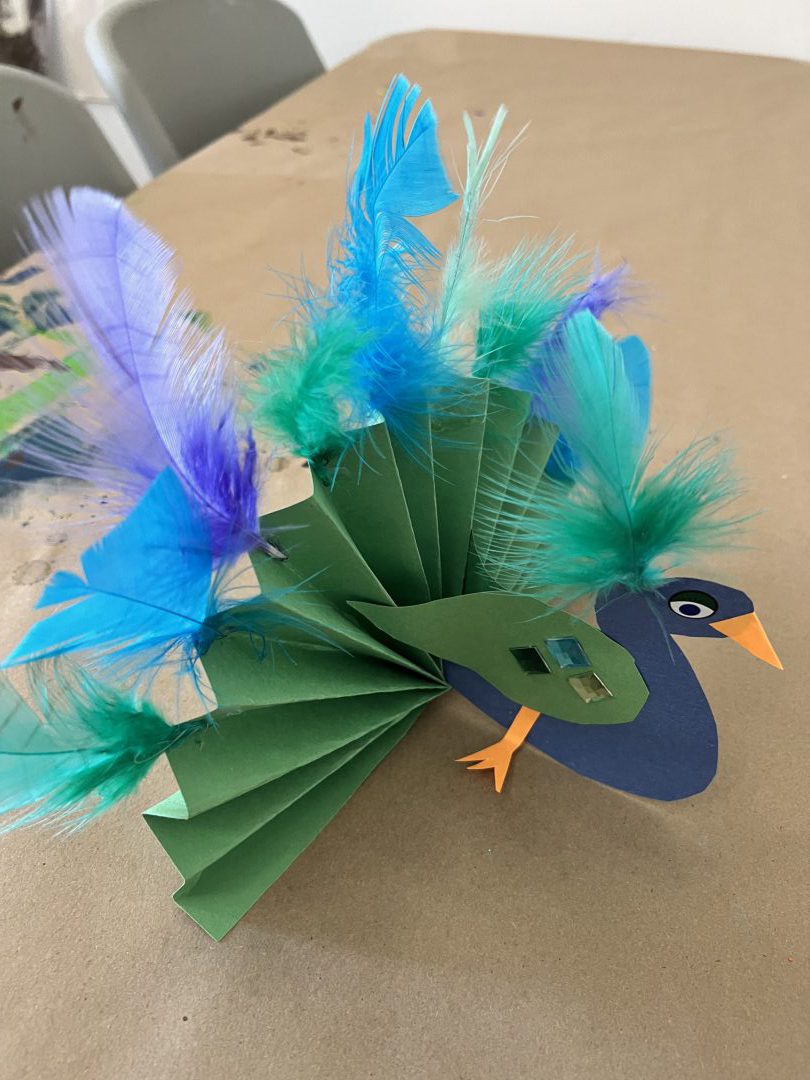Paper crafted peacock