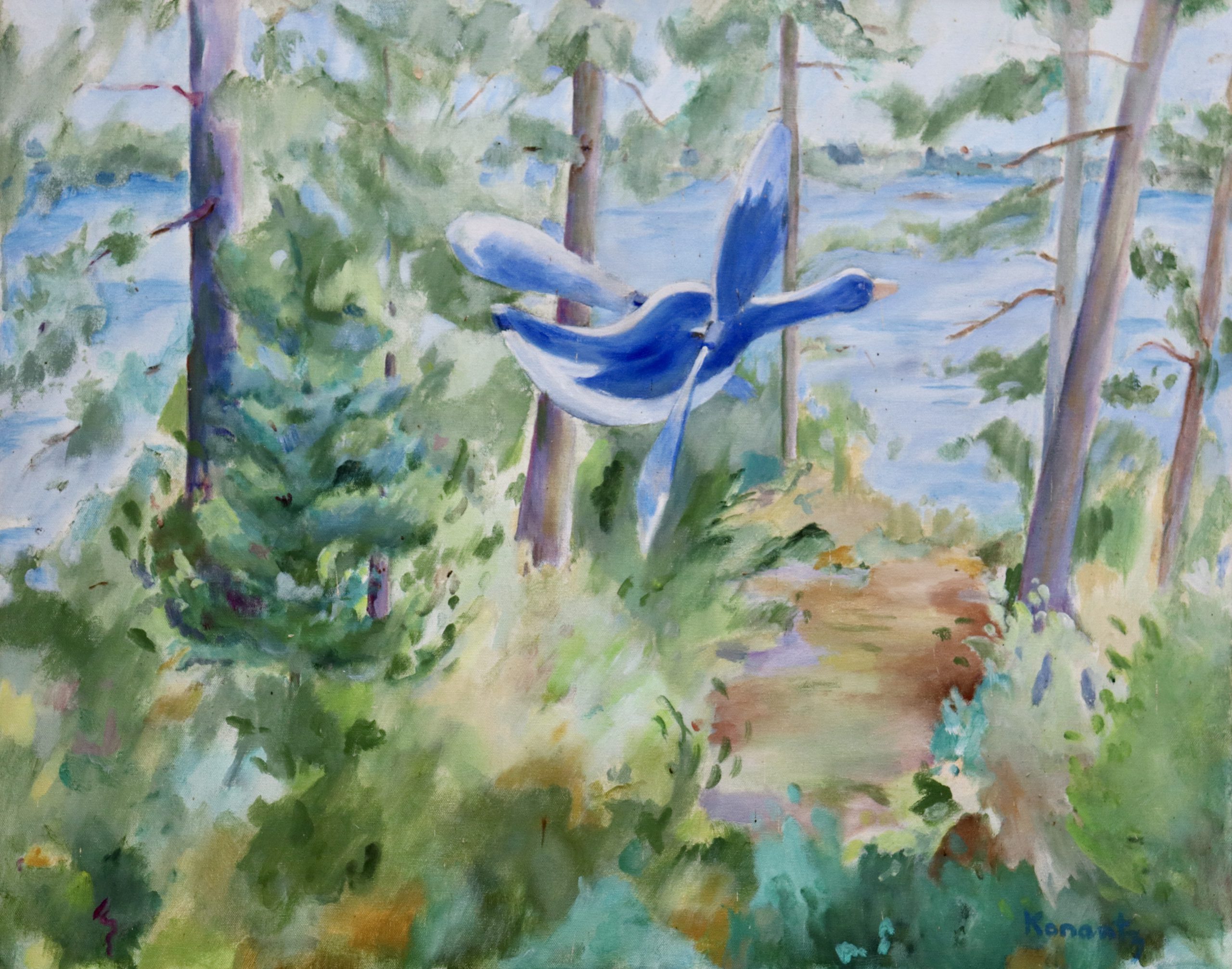 Randolph Parker, Shoal Lake Elm Tree, 2018, acrylic on canvas, 101.6 x 76.2 cm / 40 x 30 in, N 49º 30' 22.24" W 95º 02' 32.59"