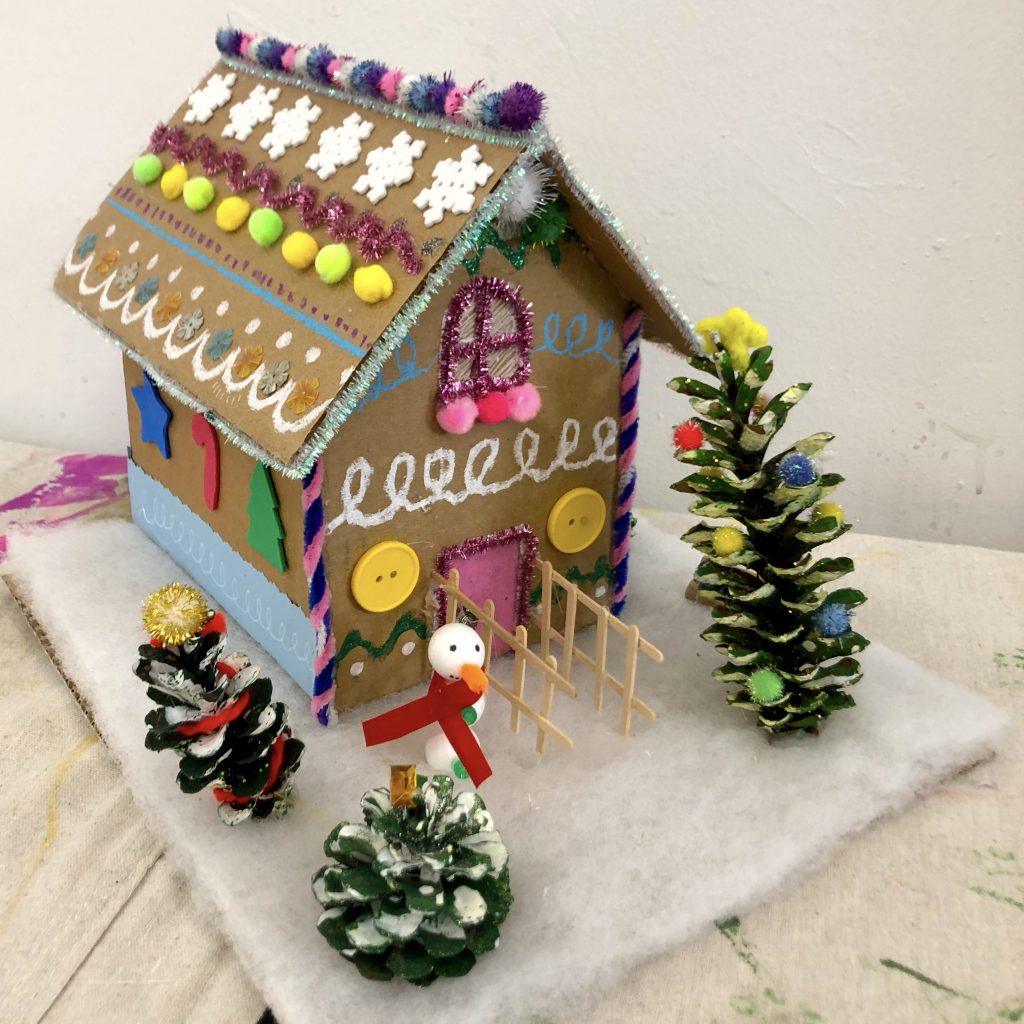 Family Crafternoon: Cardboard “Gingerbread” Houses